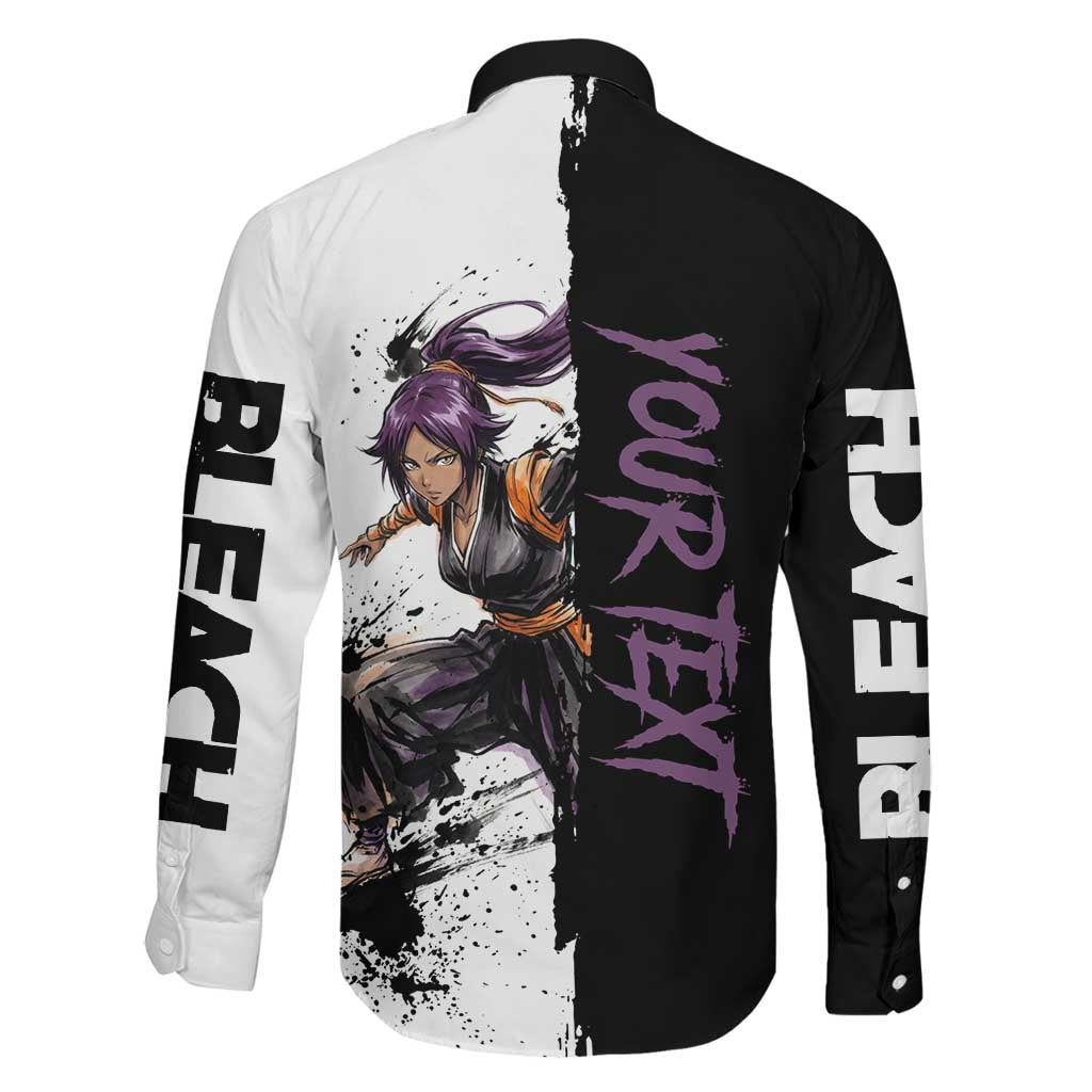 Personalized Yoruichi Shihouin Family Matching Off Shoulder Short Dress and Hawaiian Shirt Ink Splash Anime Brush Style