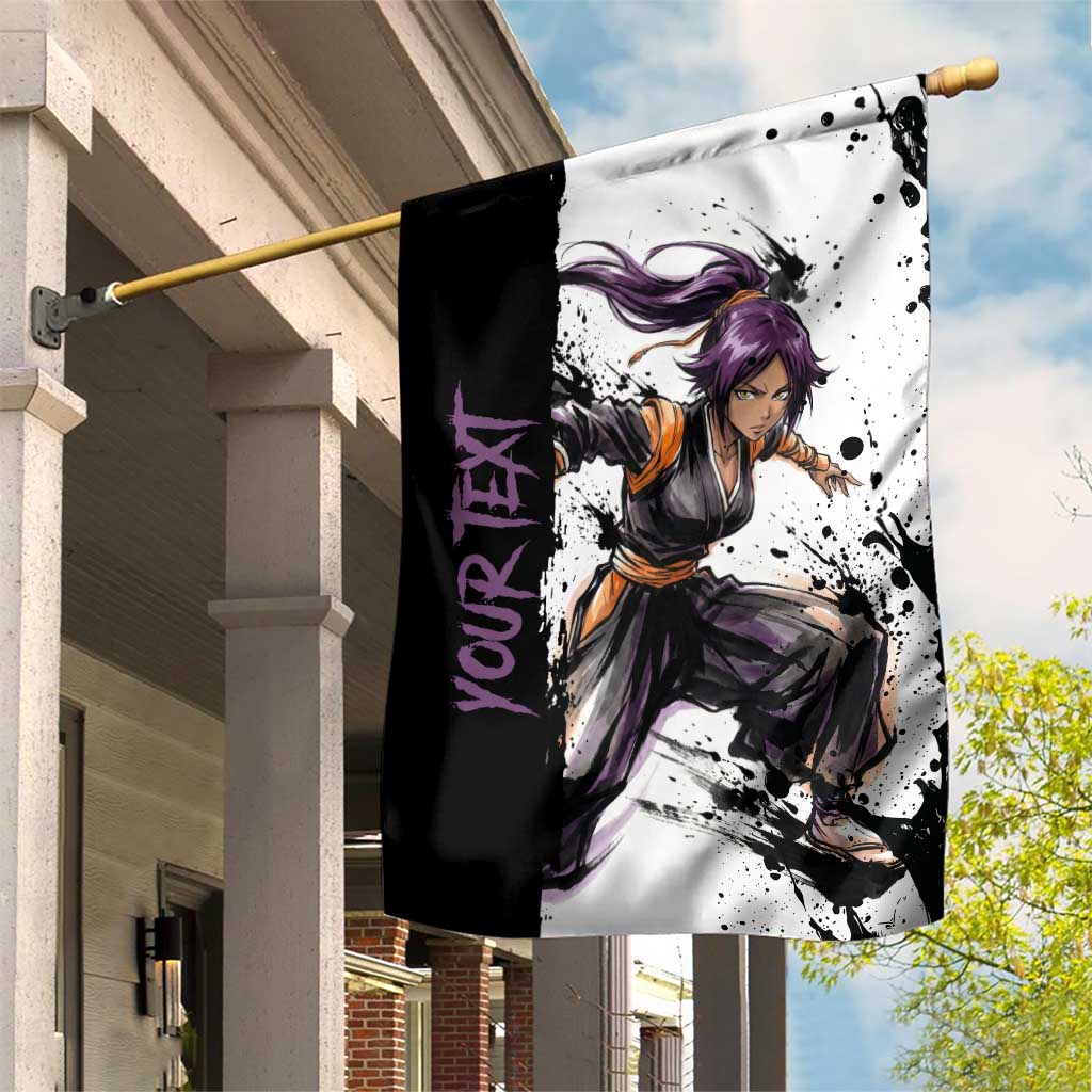 Personalized Yoruichi Shihouin Garden Flag Ink Splash Anime Brush Style