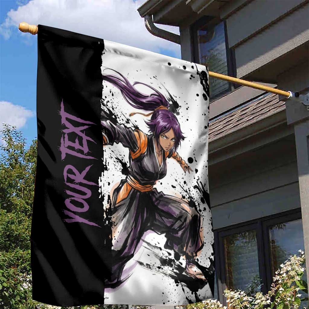 Personalized Yoruichi Shihouin Garden Flag Ink Splash Anime Brush Style