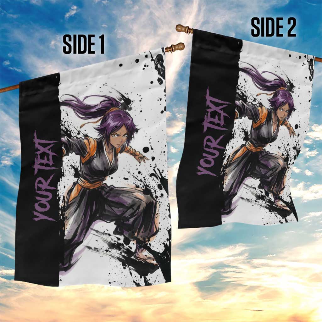 Personalized Yoruichi Shihouin Garden Flag Ink Splash Anime Brush Style