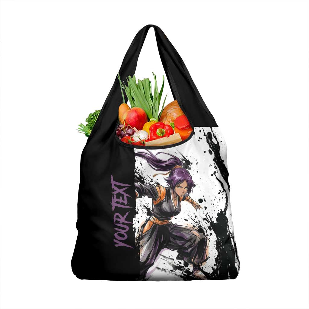 Personalized Yoruichi Shihouin Grocery Bag Ink Splash Anime Brush Style