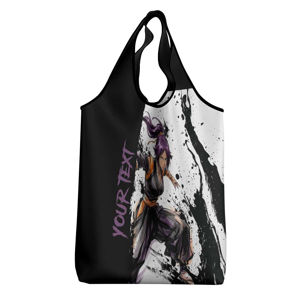 Personalized Yoruichi Shihouin Grocery Bag Ink Splash Anime Brush Style