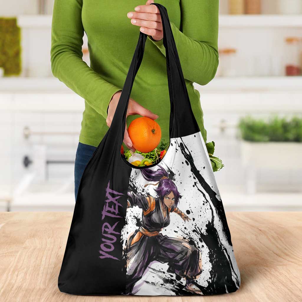 Personalized Yoruichi Shihouin Grocery Bag Ink Splash Anime Brush Style