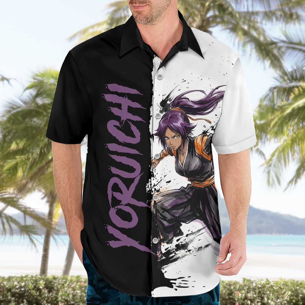 Personalized Yoruichi Shihouin Hawaiian Shirt Ink Splash Anime Brush Style