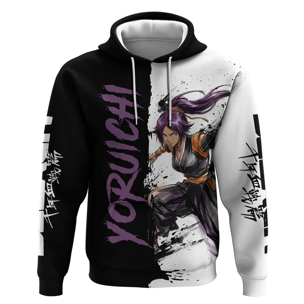 Personalized Yoruichi Shihouin Hoodie Ink Splash Anime Brush Style