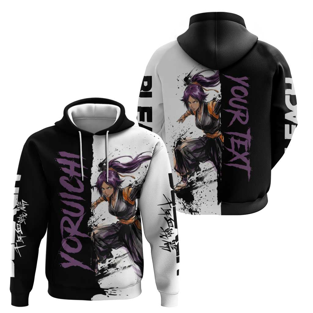 Personalized Yoruichi Shihouin Hoodie Ink Splash Anime Brush Style