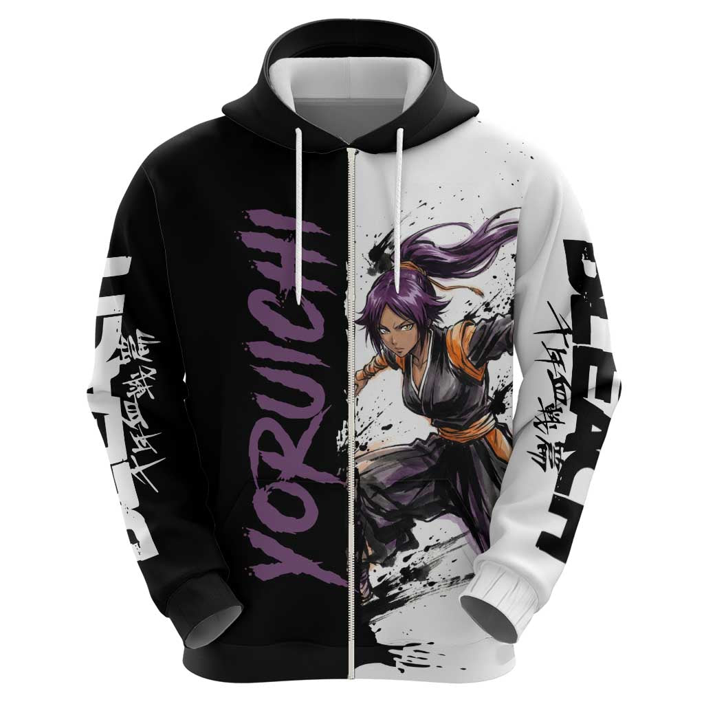 Personalized Yoruichi Shihouin Hoodie Ink Splash Anime Brush Style