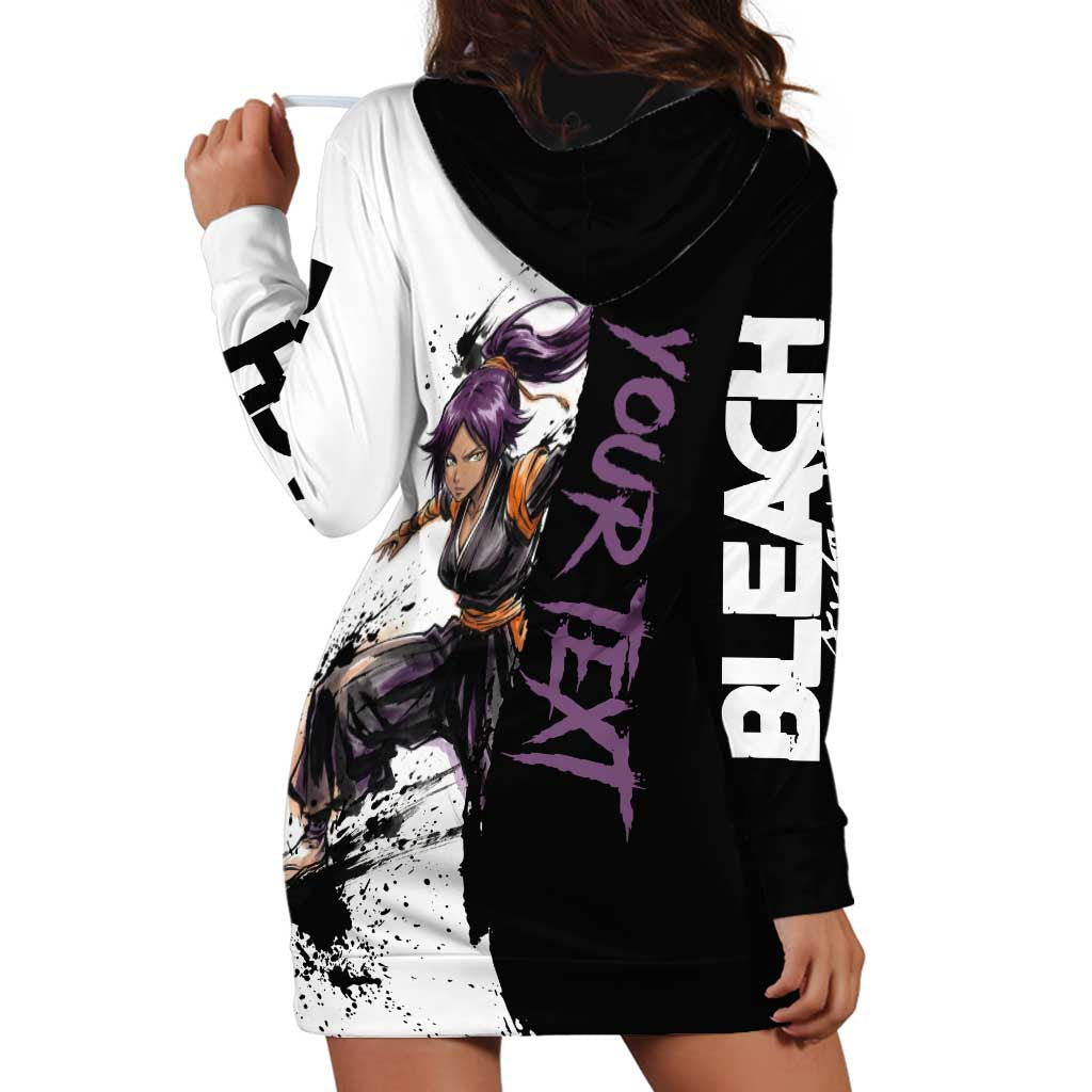 Personalized Yoruichi Shihouin Hoodie Dress Ink Splash Anime Brush Style