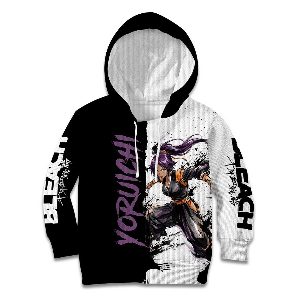 Personalized Yoruichi Shihouin Kid Hoodie Ink Splash Anime Brush Style