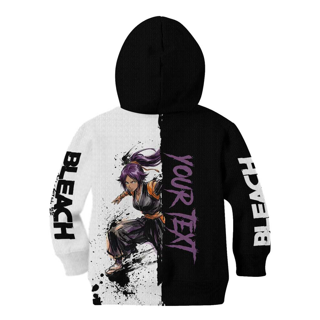 Personalized Yoruichi Shihouin Kid Hoodie Ink Splash Anime Brush Style