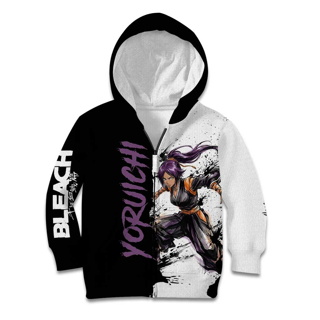 Personalized Yoruichi Shihouin Kid Hoodie Ink Splash Anime Brush Style