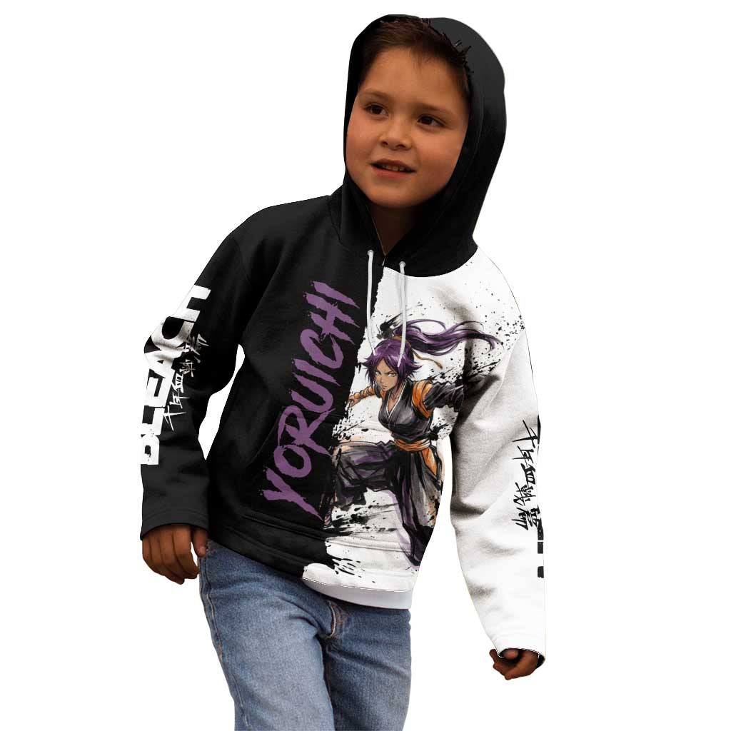 Personalized Yoruichi Shihouin Kid Hoodie Ink Splash Anime Brush Style