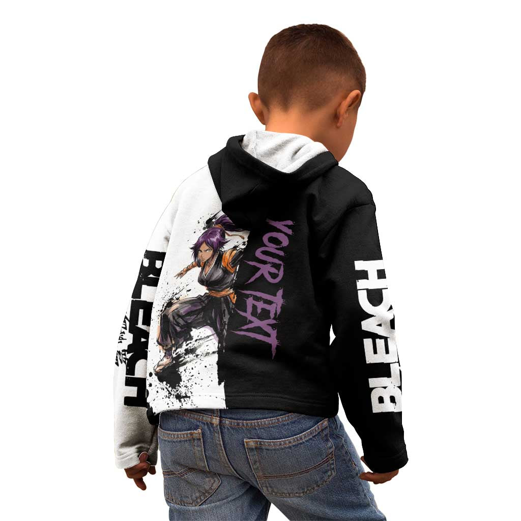 Personalized Yoruichi Shihouin Kid Hoodie Ink Splash Anime Brush Style
