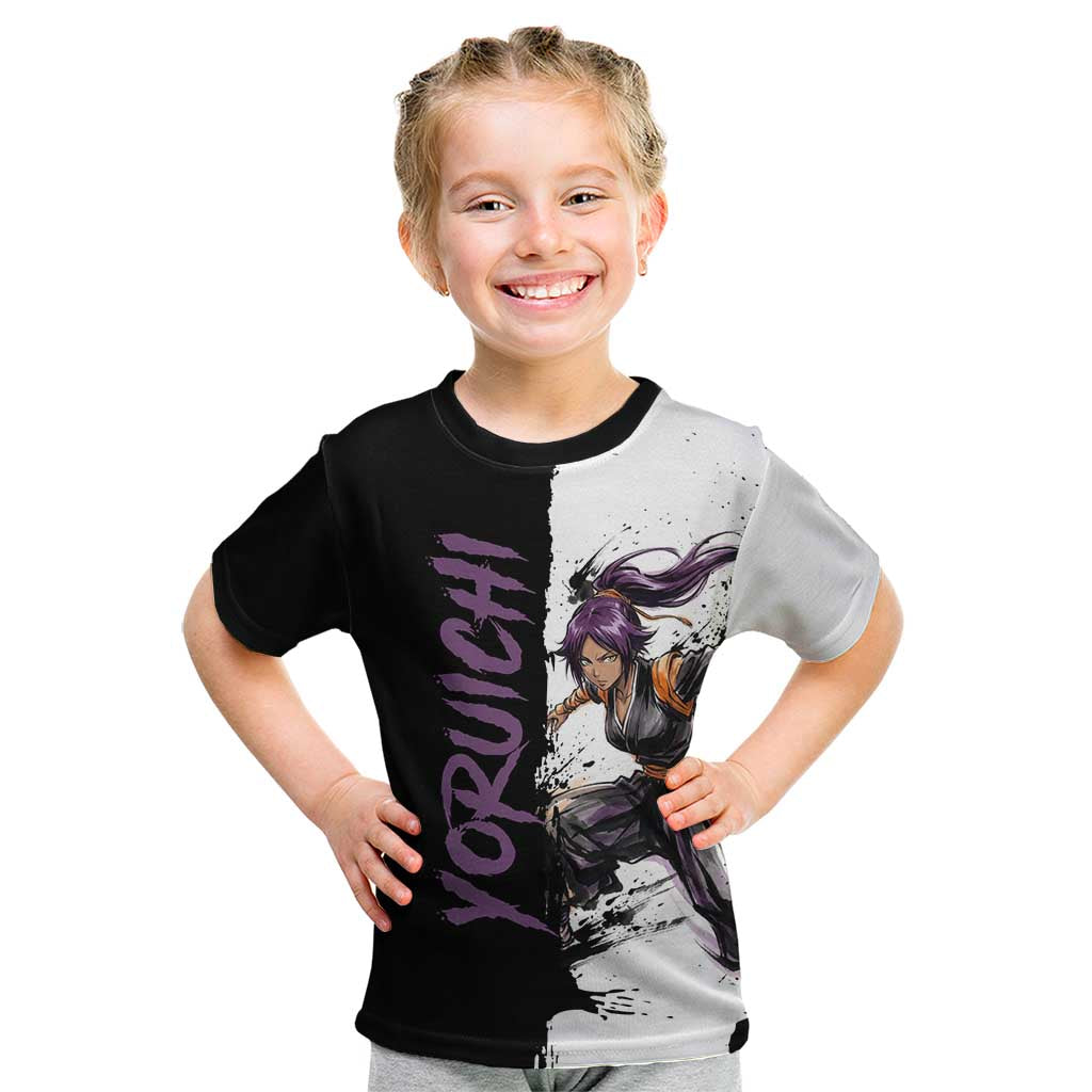 Personalized Yoruichi Shihouin Kid T Shirt Ink Splash Anime Brush Style