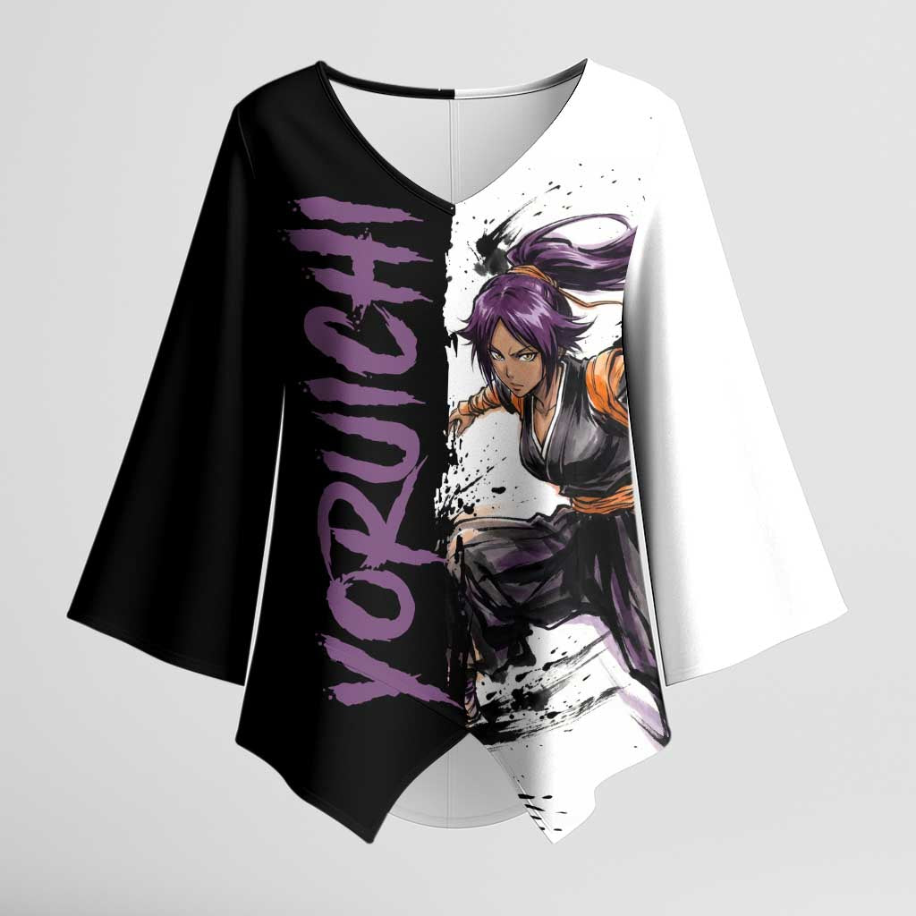 Personalized Yoruichi Shihouin Kimono Sleeve Blouse Ink Splash Anime Brush Style