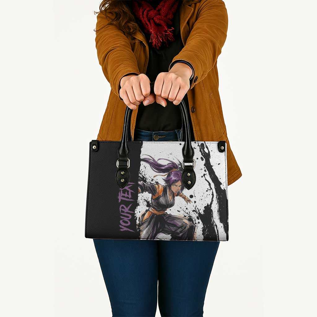 Personalized Yoruichi Shihouin Leather Bag Ink Splash Anime Brush Style