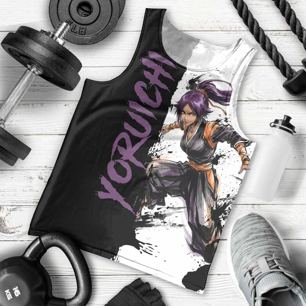 Personalized Yoruichi Shihouin Men Tank Top Ink Splash Anime Brush Style