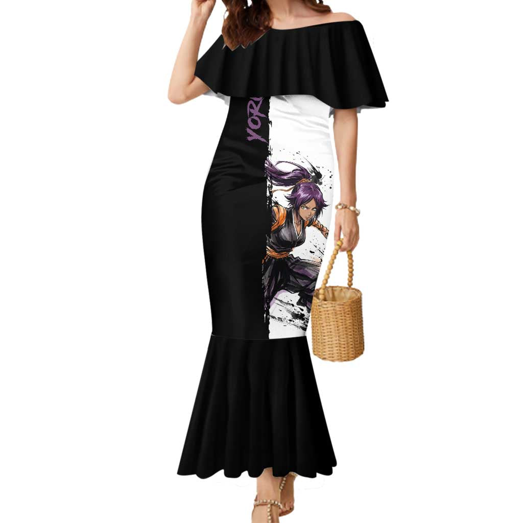 Personalized Yoruichi Shihouin Mermaid Dress Ink Splash Anime Brush Style