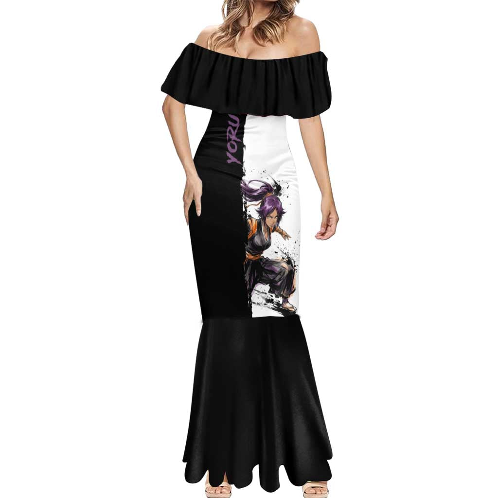 Personalized Yoruichi Shihouin Mermaid Dress Ink Splash Anime Brush Style
