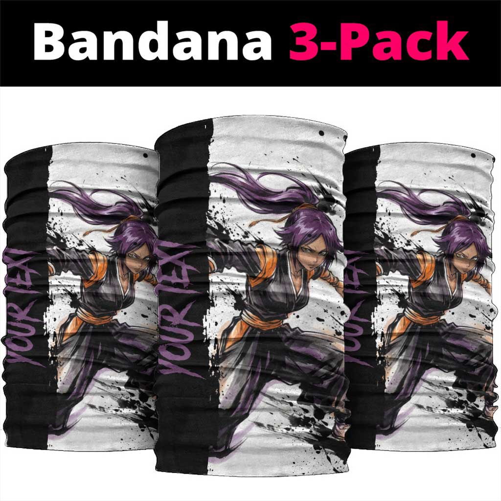 Personalized Yoruichi Shihouin Neck Gaiter Ink Splash Anime Brush Style