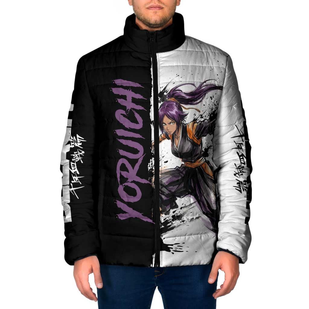 Personalized Yoruichi Shihouin Padded Jacket Ink Splash Anime Brush Style