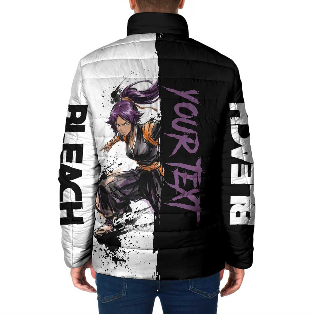 Personalized Yoruichi Shihouin Padded Jacket Ink Splash Anime Brush Style