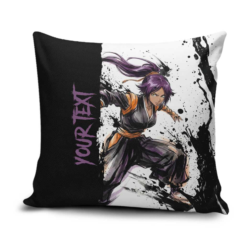 Personalized Yoruichi Shihouin Pillow Cover Ink Splash Anime Brush Style