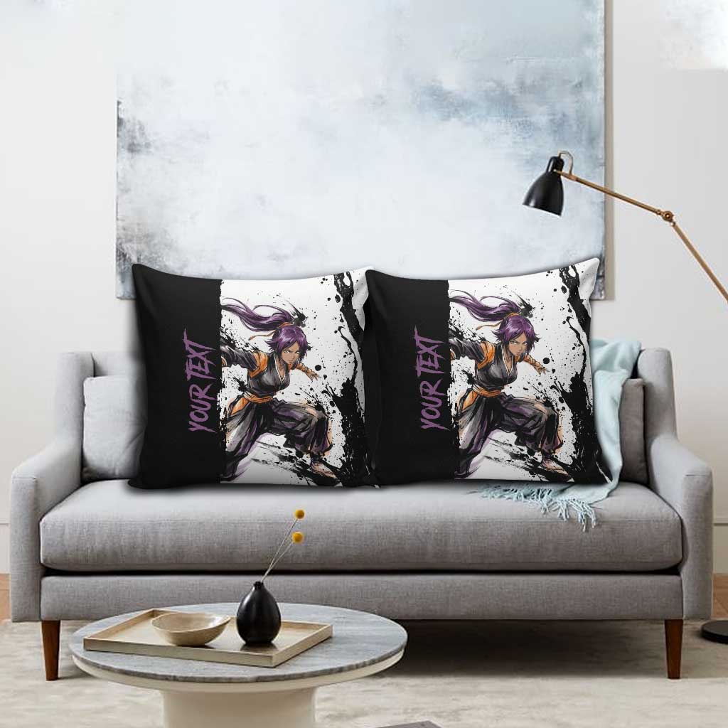 Personalized Yoruichi Shihouin Pillow Cover Ink Splash Anime Brush Style