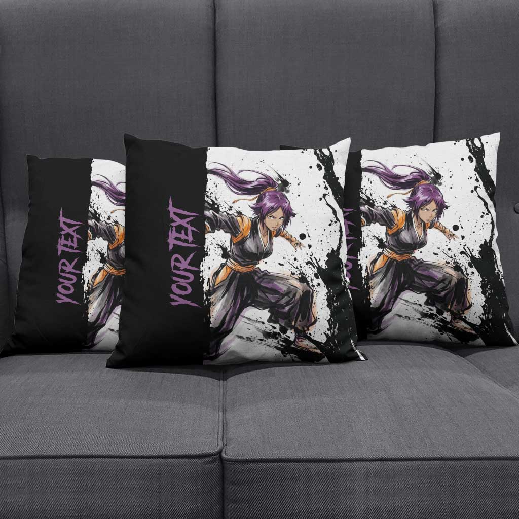 Personalized Yoruichi Shihouin Pillow Cover Ink Splash Anime Brush Style