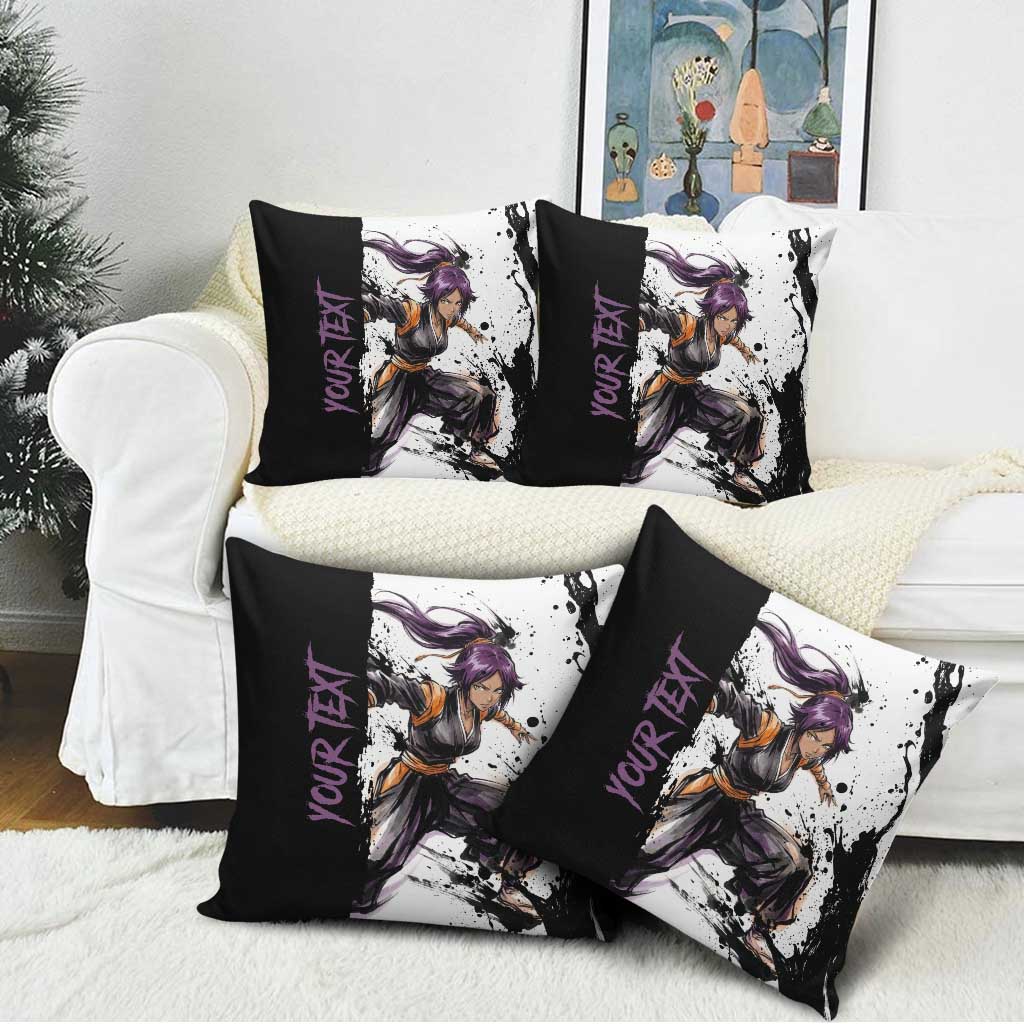 Personalized Yoruichi Shihouin Pillow Cover Ink Splash Anime Brush Style