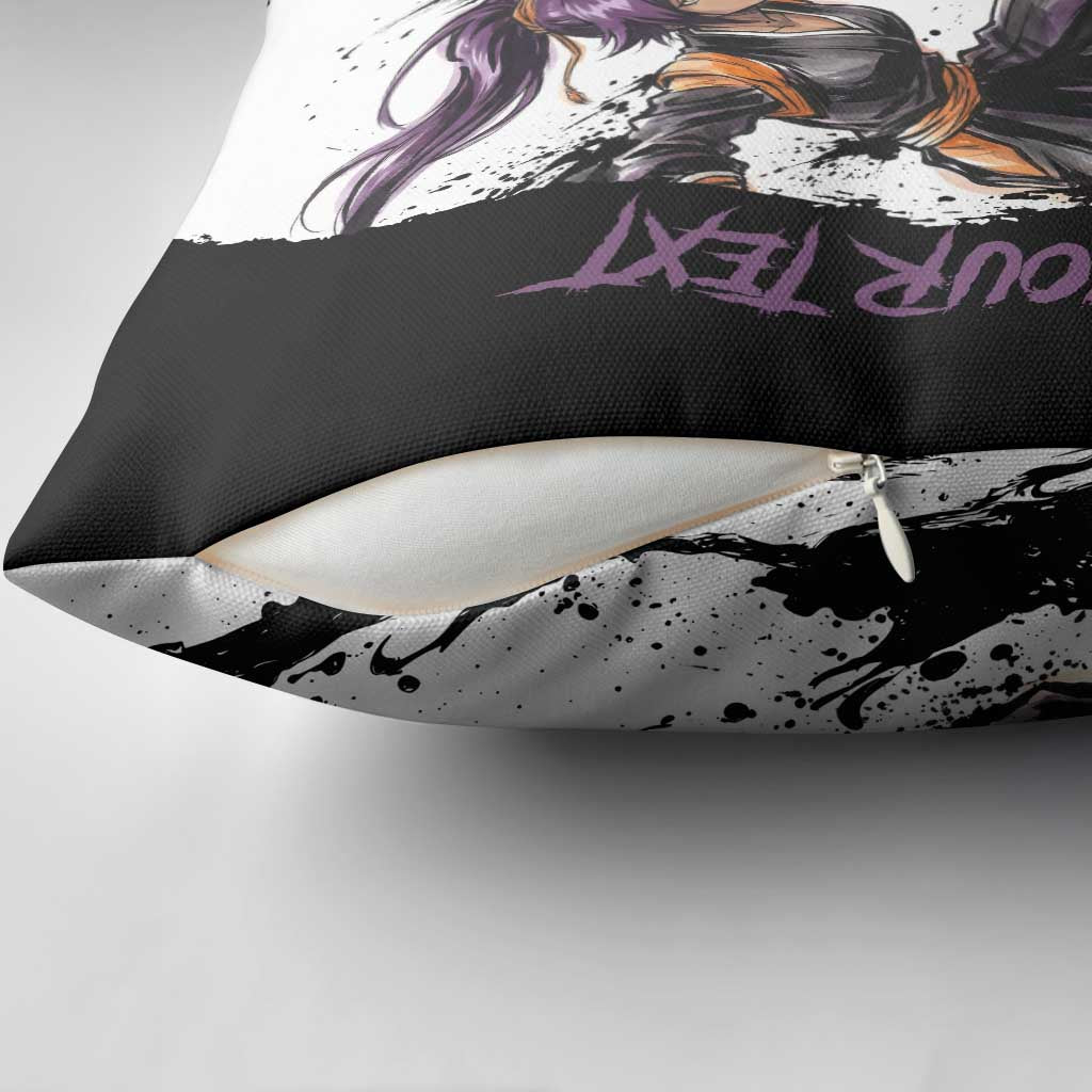 Personalized Yoruichi Shihouin Pillow Cover Ink Splash Anime Brush Style