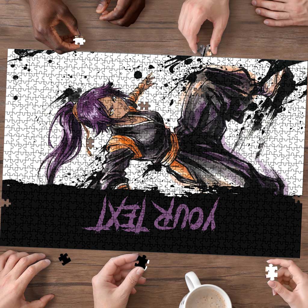 Personalized Yoruichi Shihouin Puzzle Ink Splash Anime Brush Style