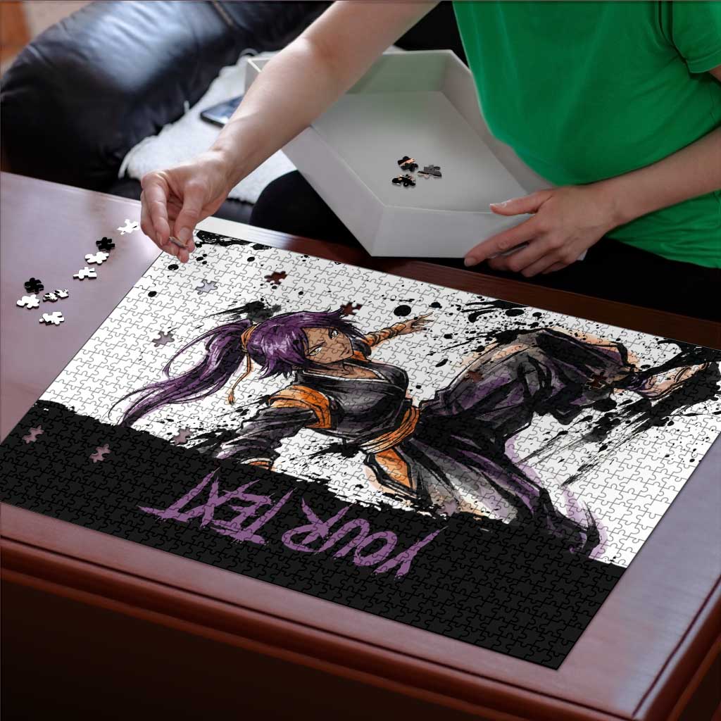 Personalized Yoruichi Shihouin Puzzle Ink Splash Anime Brush Style