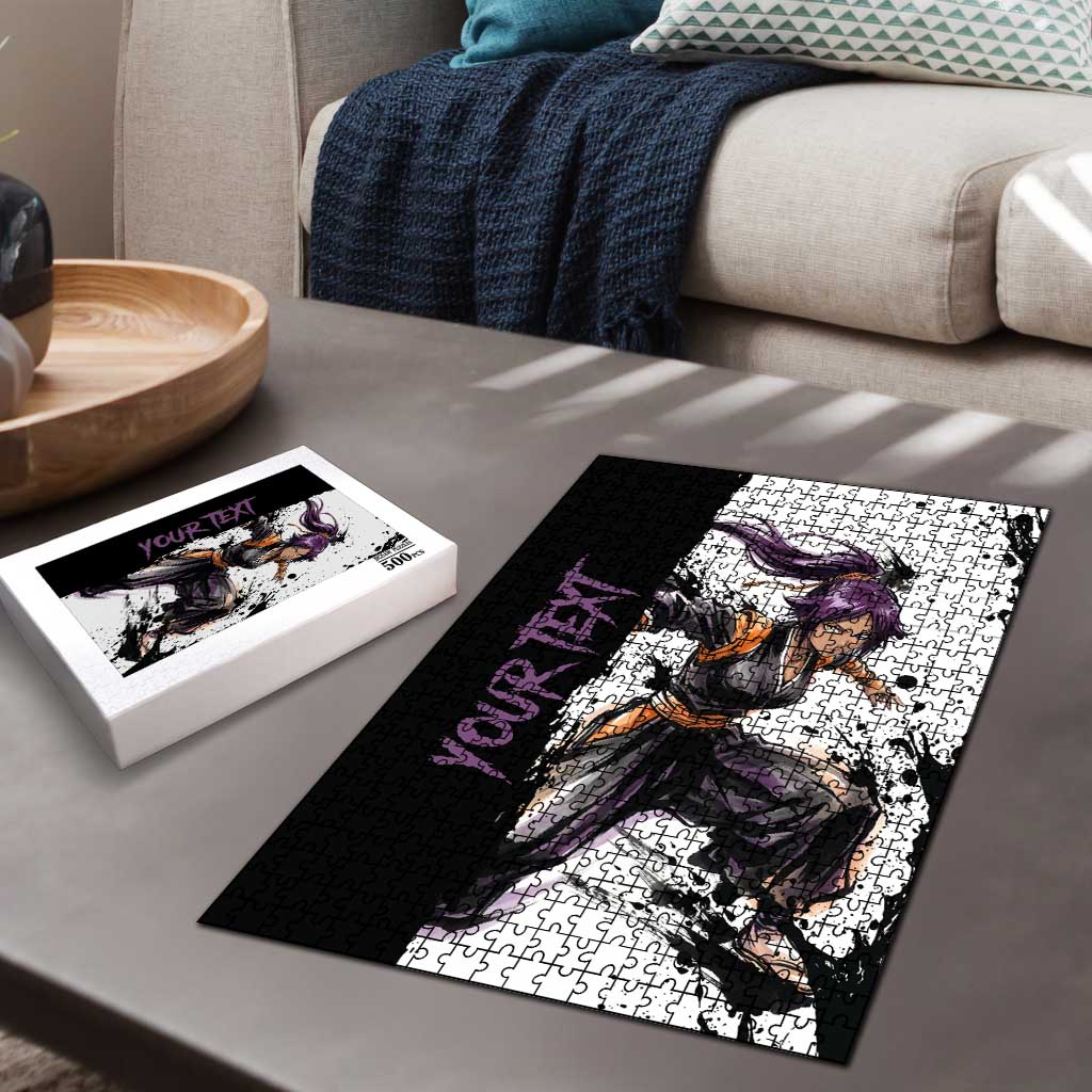 Personalized Yoruichi Shihouin Puzzle Ink Splash Anime Brush Style
