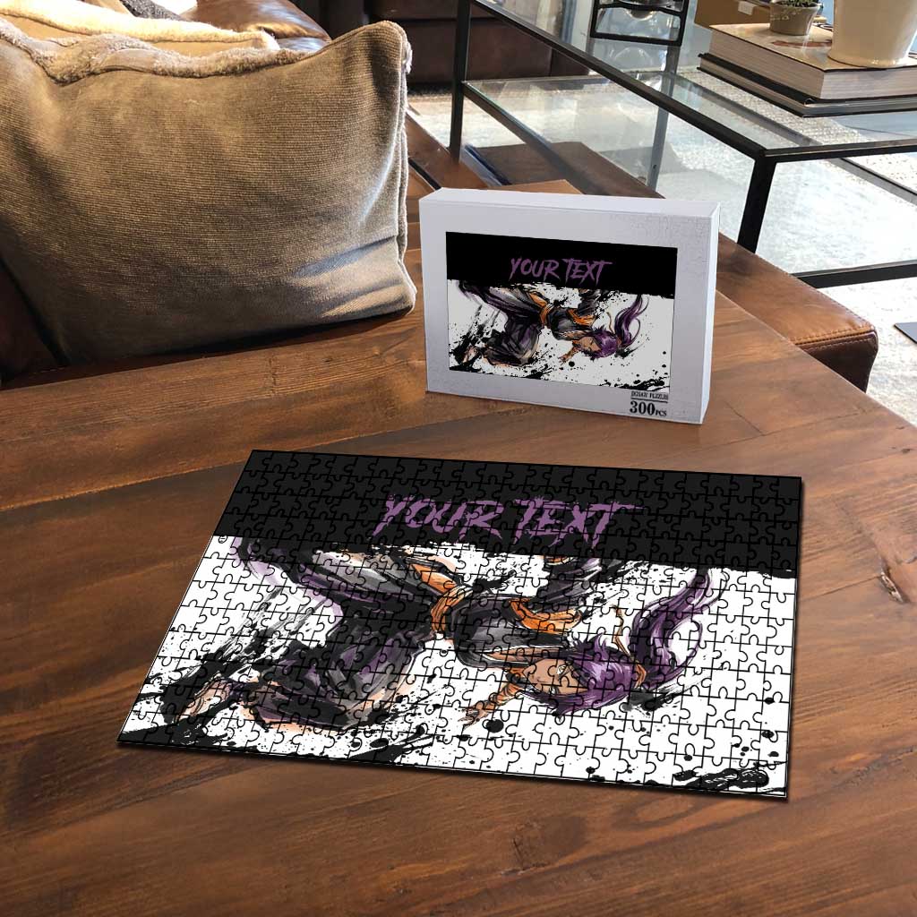 Personalized Yoruichi Shihouin Puzzle Ink Splash Anime Brush Style