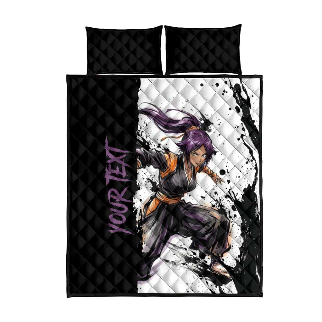Personalized Yoruichi Shihouin Quilt Bed Set Ink Splash Anime Brush Style