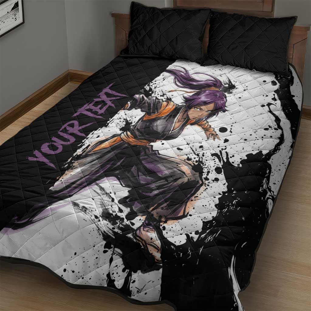 Personalized Yoruichi Shihouin Quilt Bed Set Ink Splash Anime Brush Style