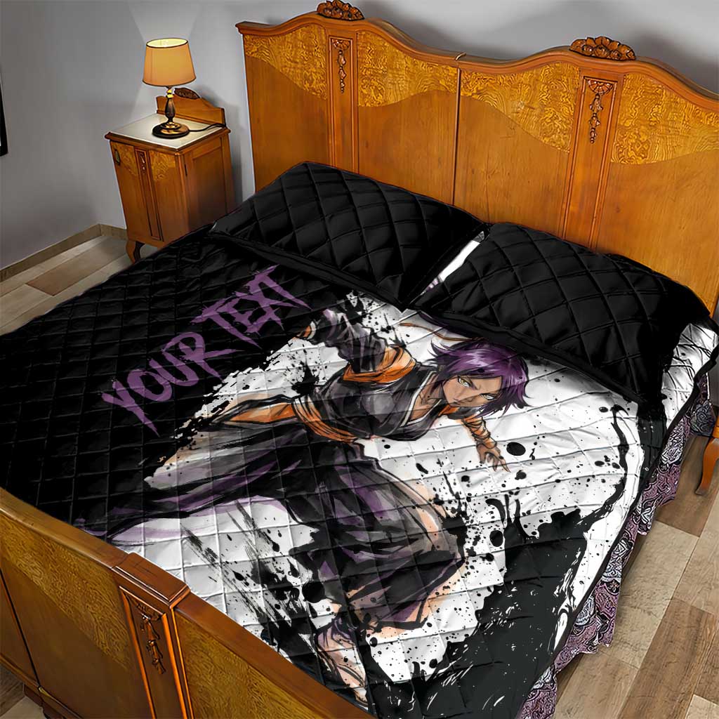 Personalized Yoruichi Shihouin Quilt Bed Set Ink Splash Anime Brush Style
