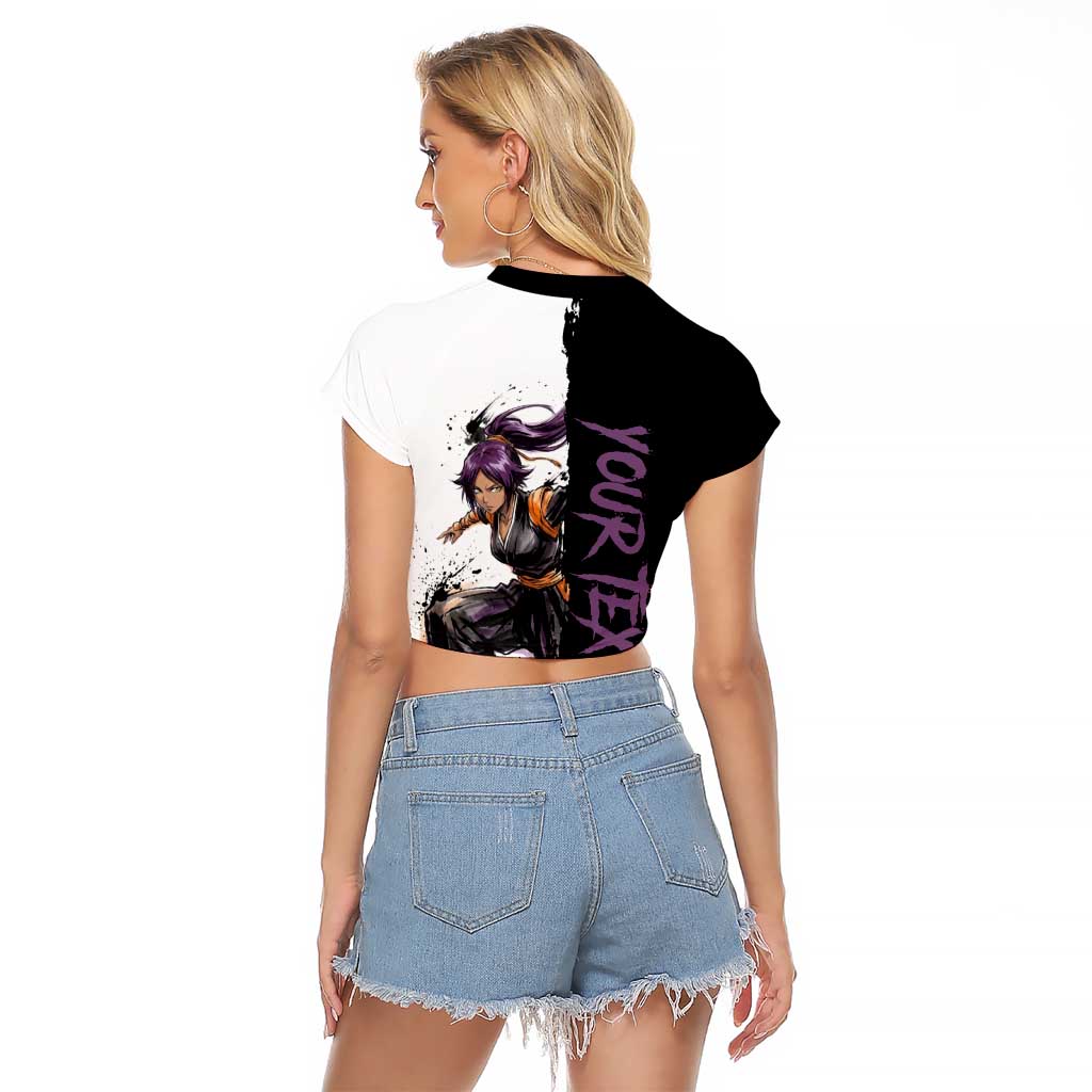 Personalized Yoruichi Shihouin Raglan Cropped T Shirt Ink Splash Anime Brush Style