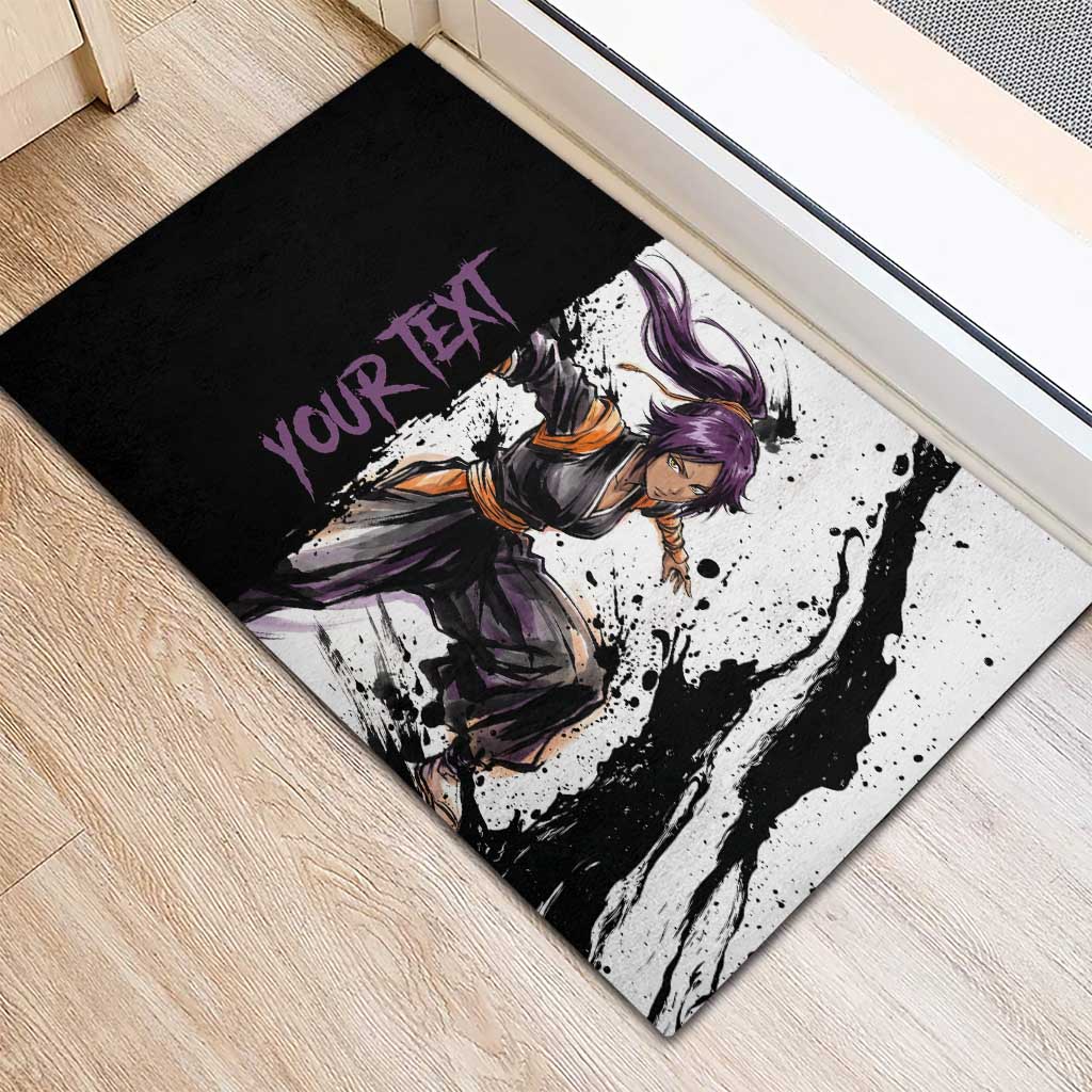 Personalized Yoruichi Shihouin Rubber Doormat Ink Splash Anime Brush Style