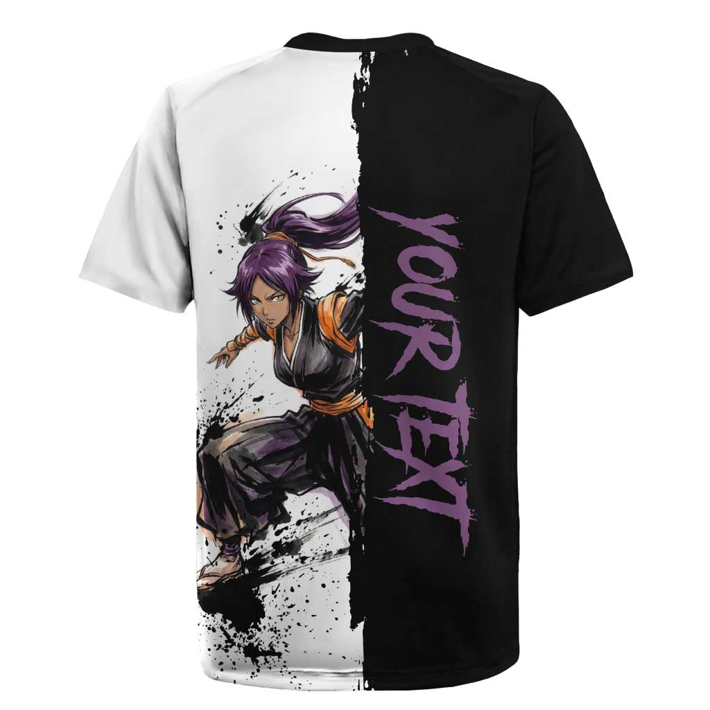 Personalized Yoruichi Shihouin Rugby Jersey Ink Splash Anime Brush Style