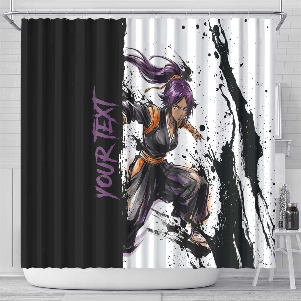 Personalized Yoruichi Shihouin Shower Curtain Ink Splash Anime Brush Style