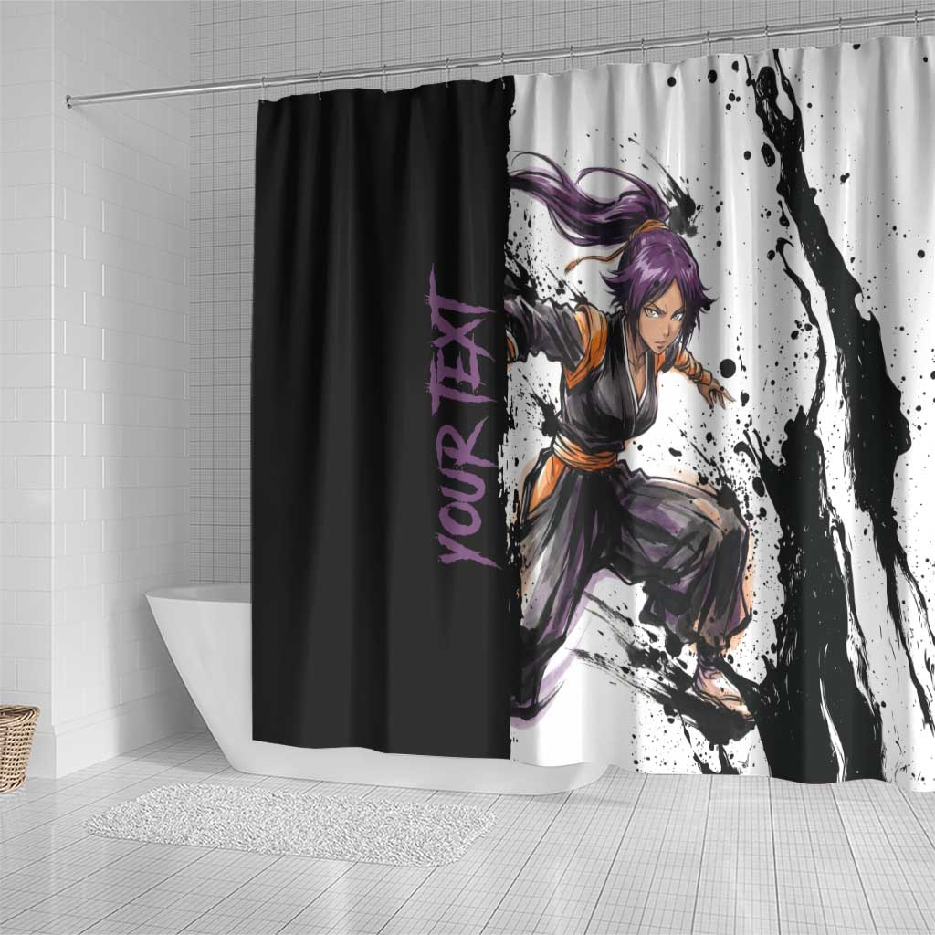 Personalized Yoruichi Shihouin Shower Curtain Ink Splash Anime Brush Style