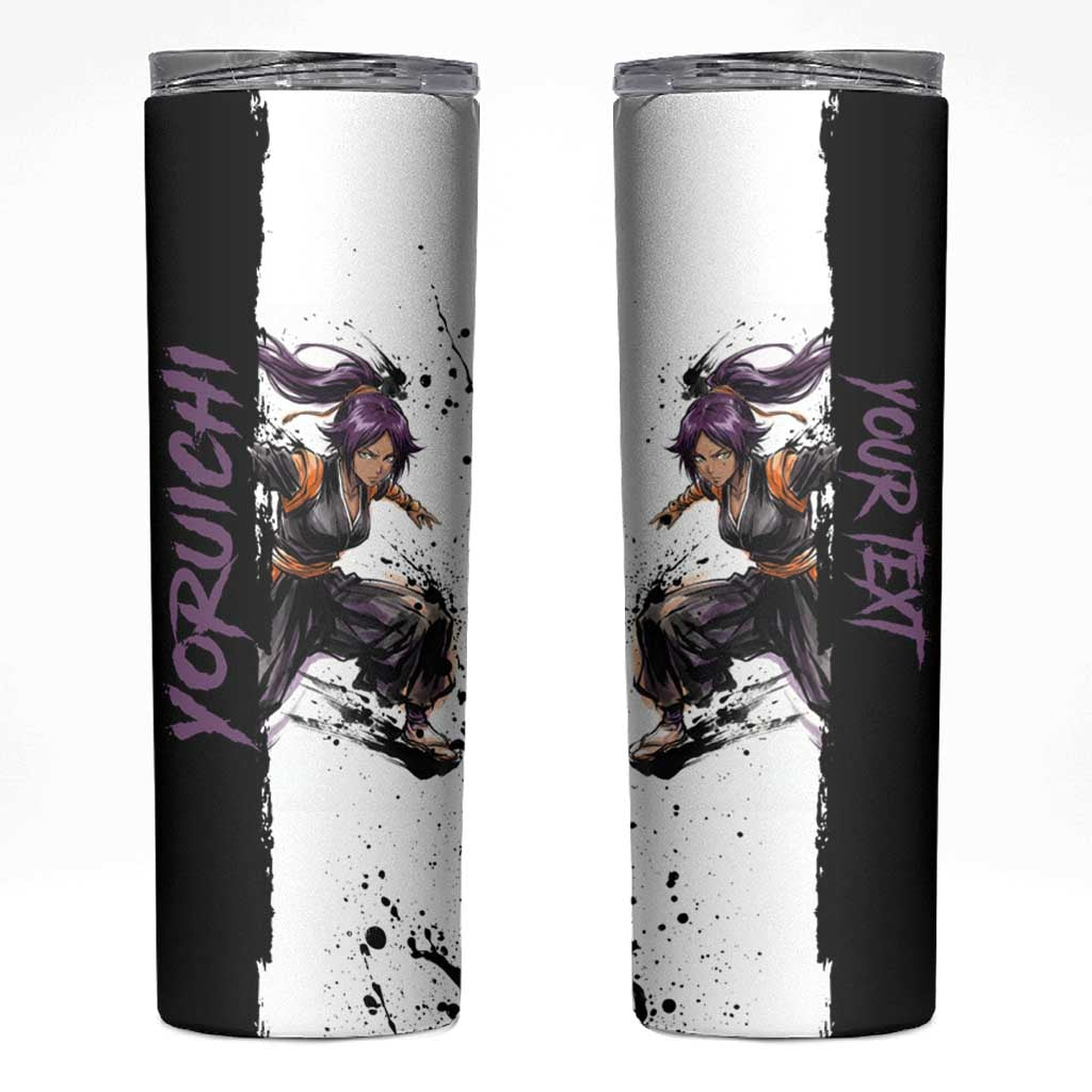 Personalized Yoruichi Shihouin Skinny Tumbler Ink Splash Anime Brush Style