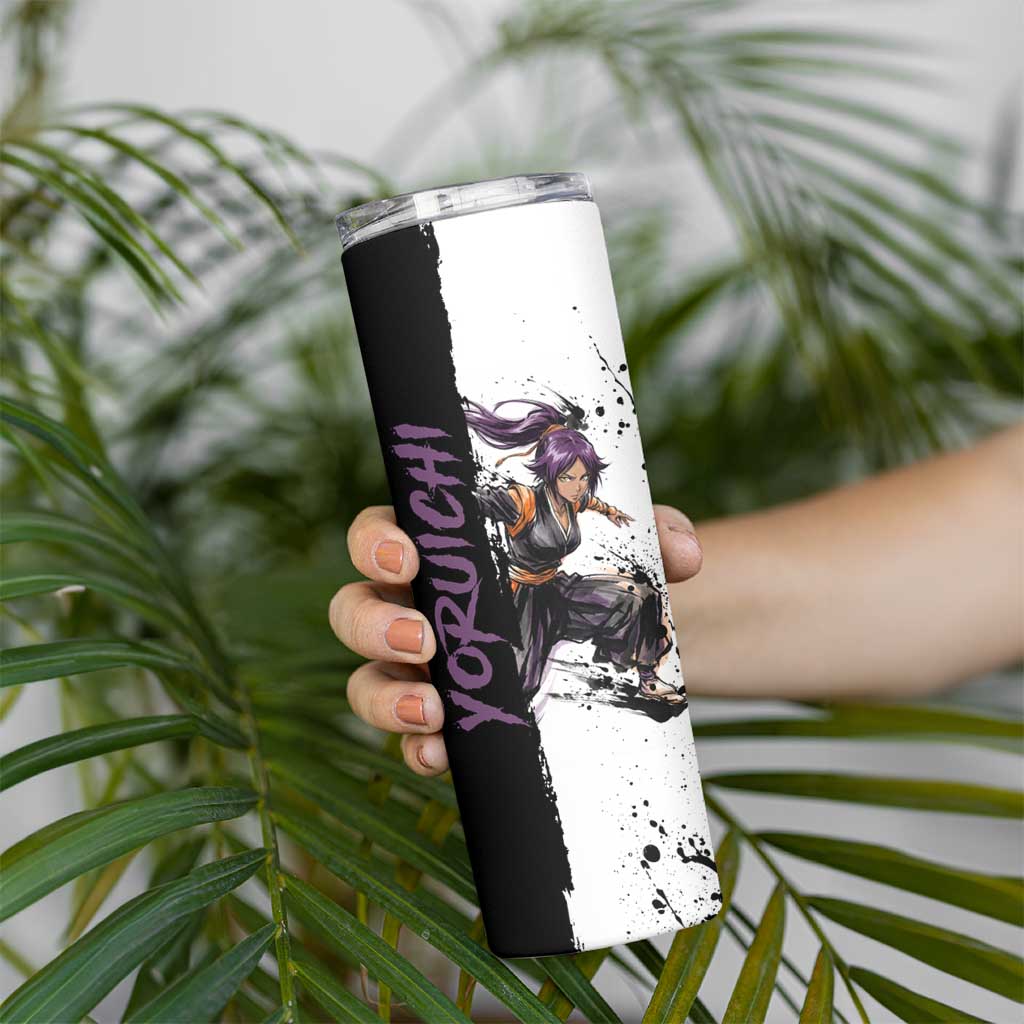 Personalized Yoruichi Shihouin Skinny Tumbler Ink Splash Anime Brush Style