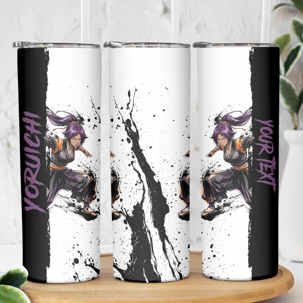 Personalized Yoruichi Shihouin Skinny Tumbler Ink Splash Anime Brush Style