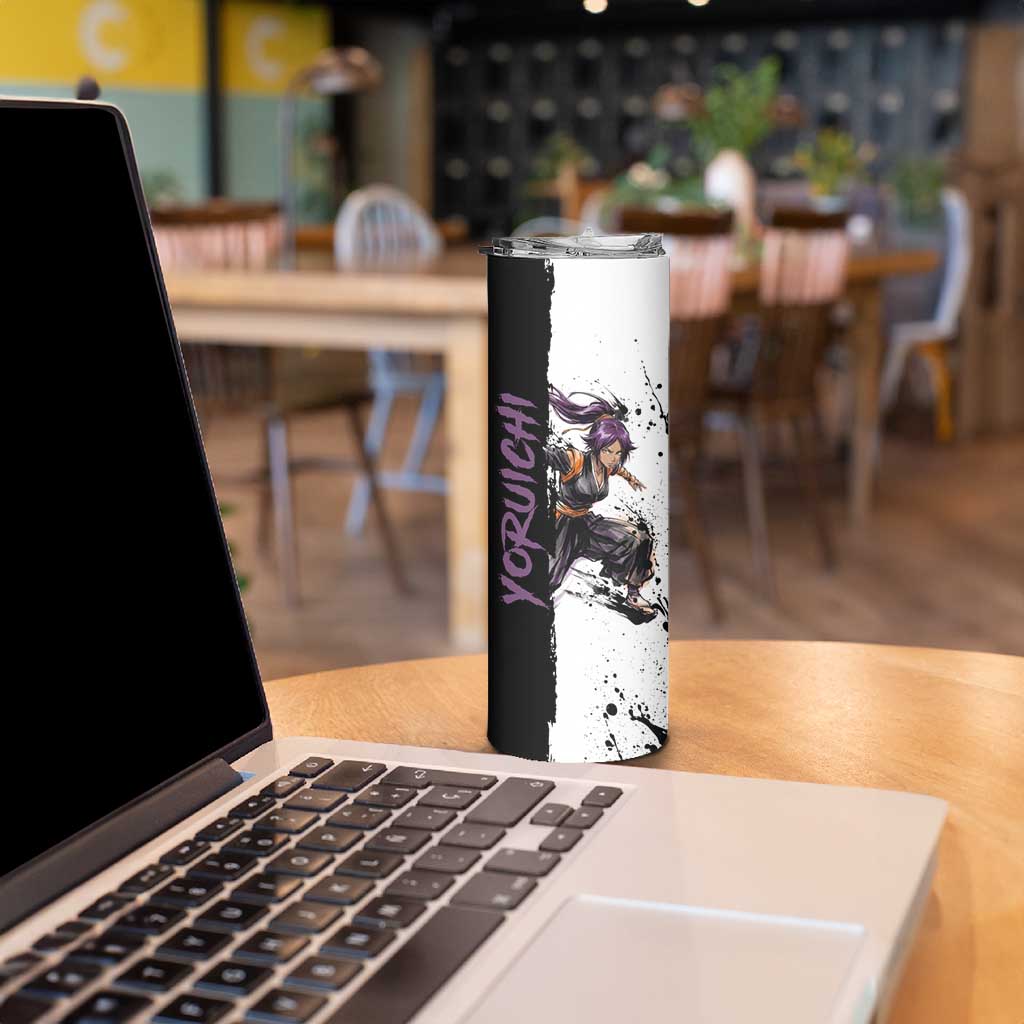 Personalized Yoruichi Shihouin Skinny Tumbler Ink Splash Anime Brush Style
