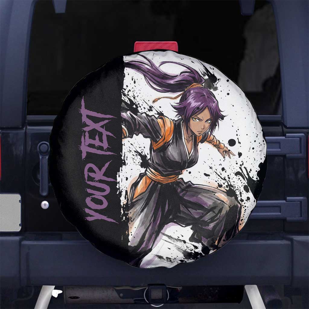 Personalized Yoruichi Shihouin Spare Tire Cover Ink Splash Anime Brush Style
