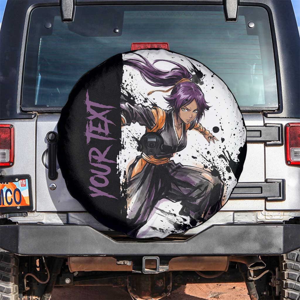 Personalized Yoruichi Shihouin Spare Tire Cover Ink Splash Anime Brush Style