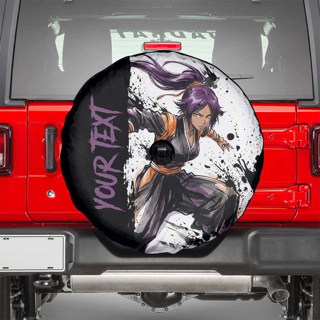 Personalized Yoruichi Shihouin Spare Tire Cover Ink Splash Anime Brush Style